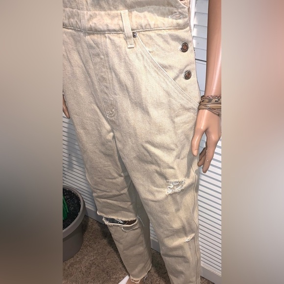 Vintage Palmetto Tan Jean distressed overalls women’s medium - Picture 6 of 11